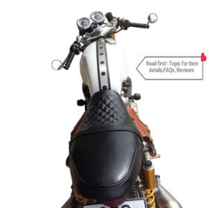THRUXTON R (Real Leather) SEAT for Triumph Thruxton (R) 2016 to 2024 ,Thruxton(RS) 1200 (Seat included Base)Gel pad, Diamond,finished goods