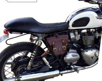 T120 Seats for TRIUMPH Real Leather Kustom Motorcycle SEAT: Triumph T100, T120, Street Twin, Street Cup - Hump Cafe Ass Ant (Seat + Base)