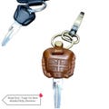 Real Leather Key Fob Case for Triumph: Handmade Key Chain - USA only Included Tariff and taxes. product logo