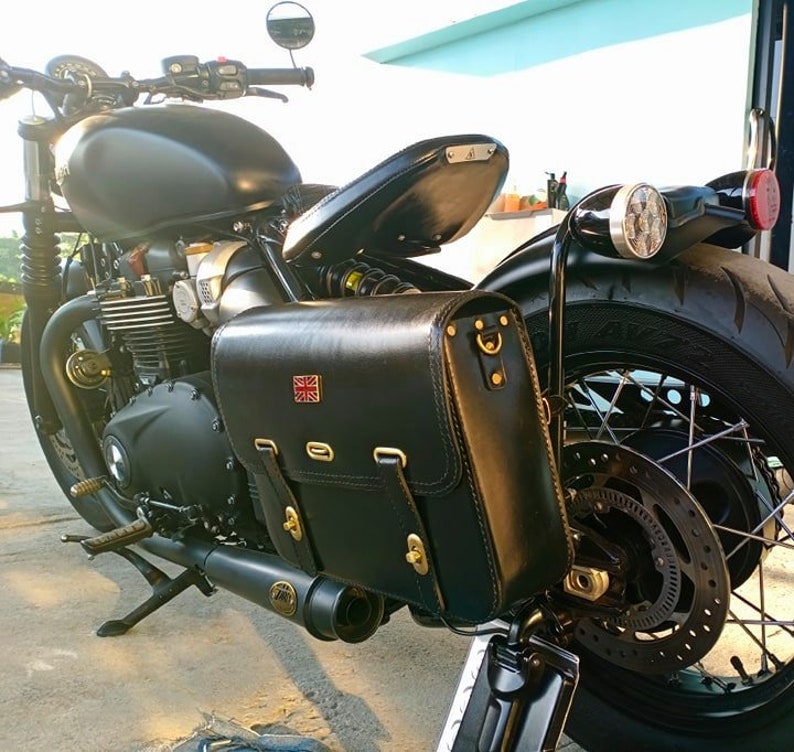 Triumph Bobber Saddle Bag Left SideGenuine Leather High Etsy