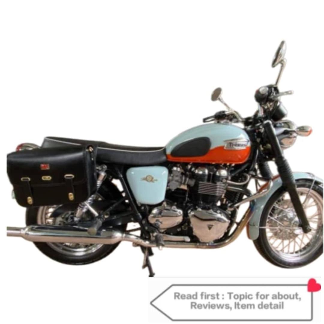 Genuine Leather Saddlebag With Rack: Triumph T100, T120, Street