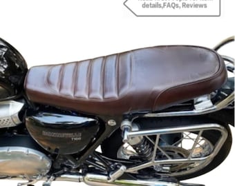 Real Leather Motorcycle Seat: Triumph T100 T120 Street Twin (2016-2025)