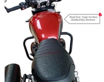 Speed Twin Seats for TRIUMPH Real Leather Kustom Motorcycle SEAT: Speed Twin 1200cc (2019-2025) - Union Jack & Roll (Seat + Base)