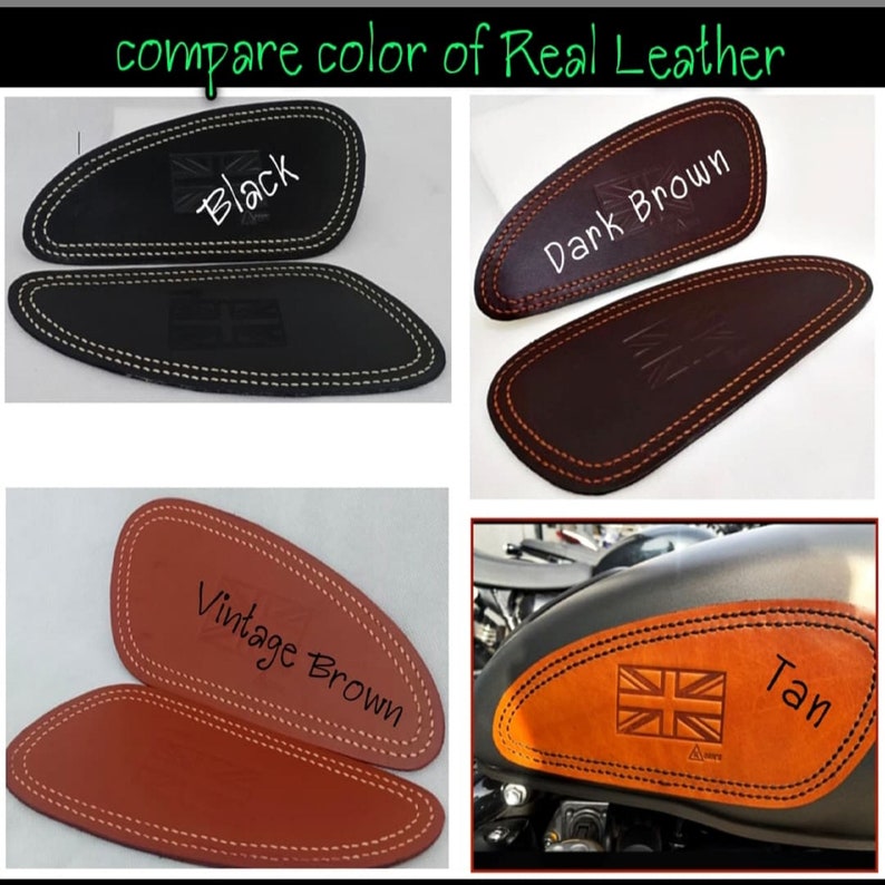Triumph Gas Fuel Tank Knee Pads real Cowhide Genuine Leather Etsy