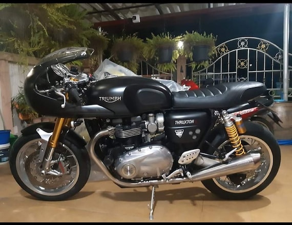THRUXTON R real Leather SEAT for Triumph Thruxton R 2016 to 2024