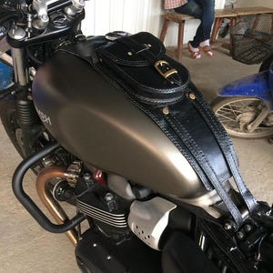 Real Leather Tank Bag Strap: Triumph Bonneville T100 T120 Street Twin Bild 20