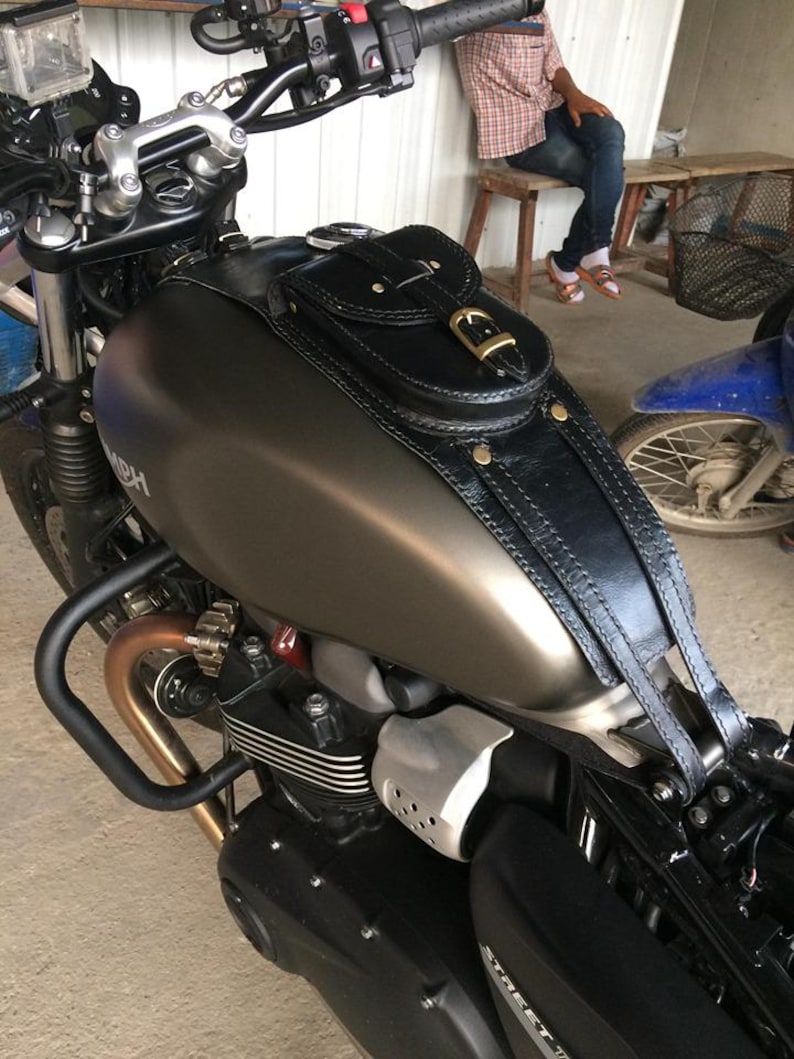 Real Leather Tank Bag Strap: Triumph Bonneville T100 T120 Street Twin Bild 20