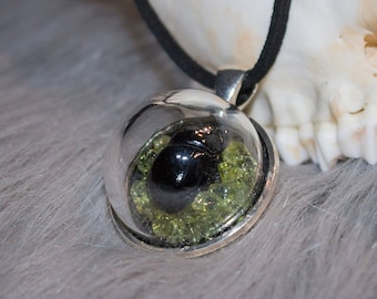 Real Beetle & Peridot Pendant