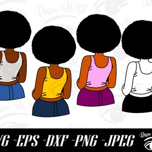 Afro Girl SVG, Afro Woman SVG, Black Woman SVG, African American woman svg, Black Girl svg, Afro Woman Clipart, Black Girl Magic svg, Vector