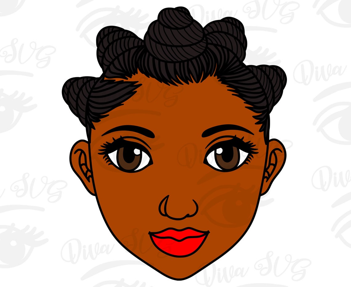 Bantu Knots SVG Woman With Bantu Knots Black Woman SVG Etsy