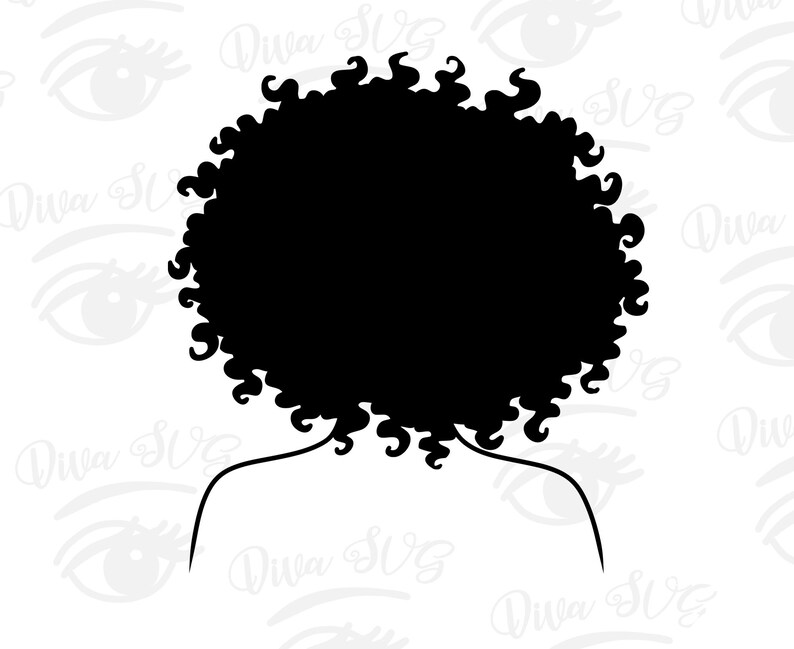 Black Woman Curly hair SVG