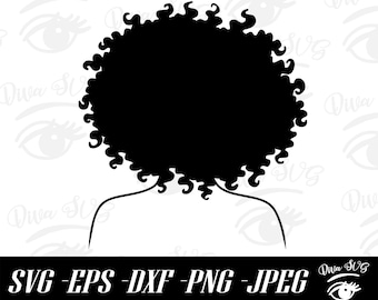 Black Woman Curly hair SVG, Back facing SVG, Black Woman SVG, Natural Hair png, Afro Hair svg, Afro Woman svg, Silhouette Cut Files, Cricut