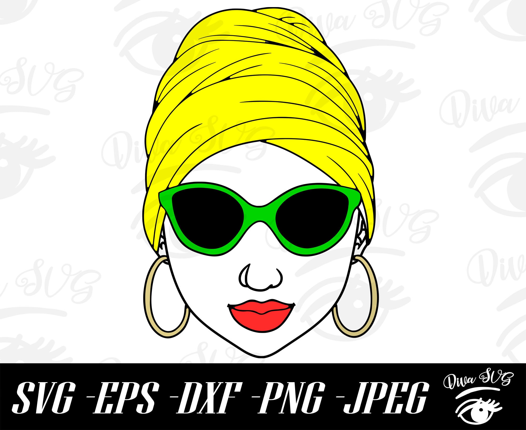 Black Woman With Glasses SVG, Black Woman Face SVG, Woman Wearing