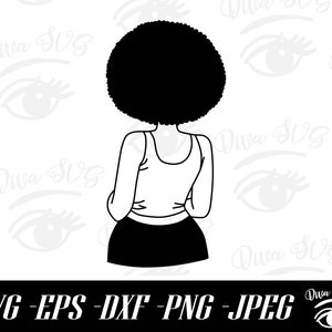 Afro Girl SVG, Afro Woman SVG, Black Lady, Black Woman SVG,  African American svg, Afro Woman Clipart, 70s Girl svg, Black Woman png Disco