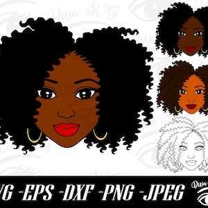 Black Afro Woman SVG, Black Woman, Black Woman Face svg, Twist Out Hairstyle, Black Girl Magic SVG, Cricut File, Silhouette Instant Download