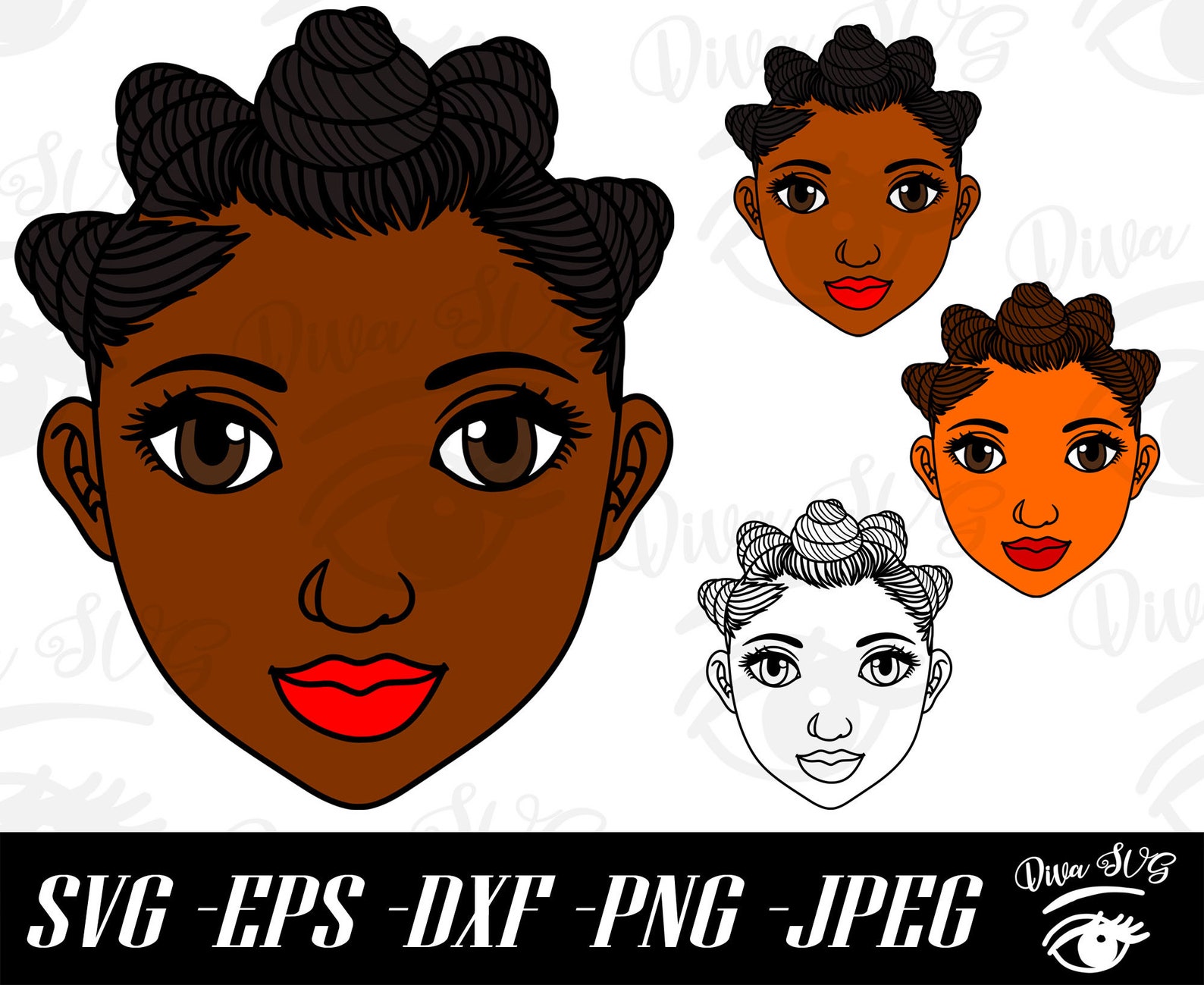 Bantu Knots SVG Woman With Bantu Knots Black Woman SVG Etsy UK