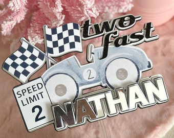 Custom Cake topper, Two Fast Theme Topper, Two Fast Centerpiece, Car Theme Party, Decoration, Personalized Topper, Birthday Two