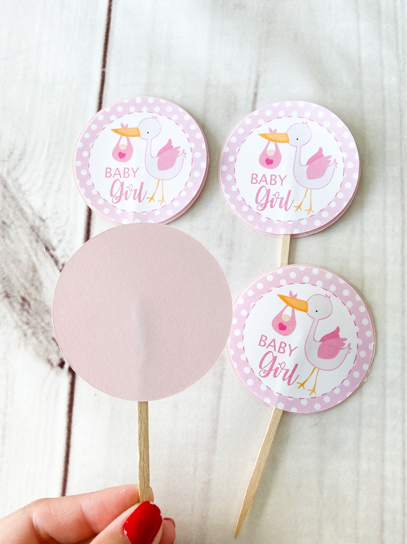 Its a Girl Cupcake Topper Gender Reveal Cupcake Toppers Baby Etsy