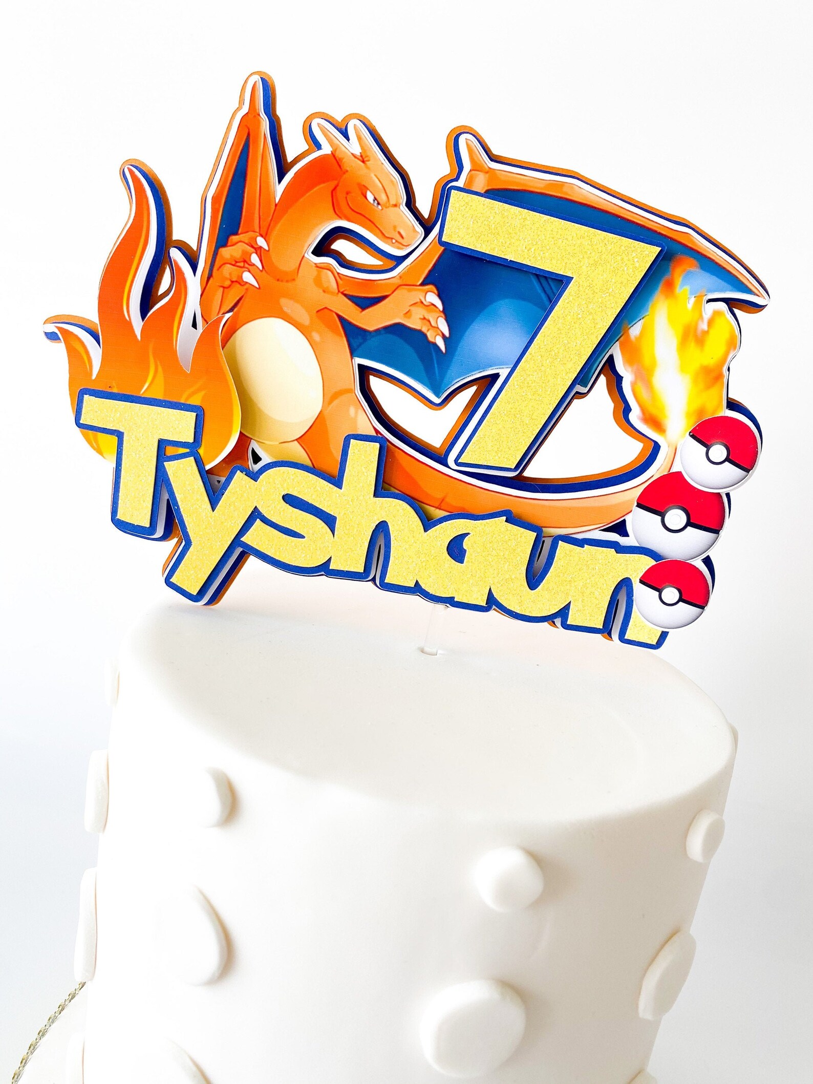 Custom CharizaIrd Cake topper, Pokemon Theme Topper, Charizard