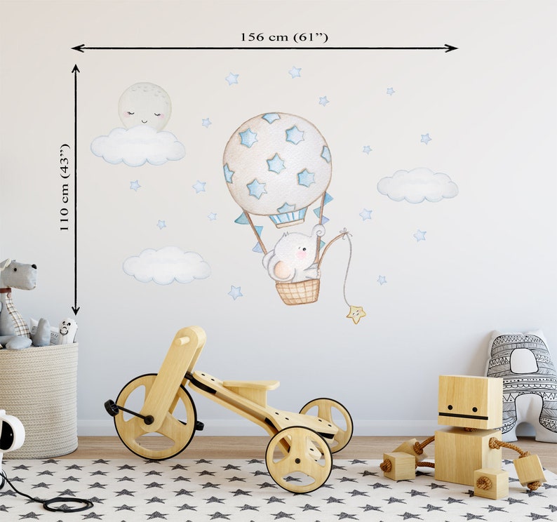 Hot Air Balloon Nursery Wall Sticker Ws-46858 Avery Hot Air Balloon Nursery Wall Sticker Ws-46858 Avery