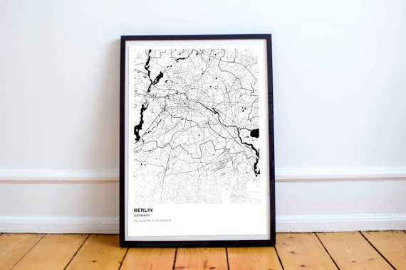 Berlin Map Personalised Poster Print | Etsy