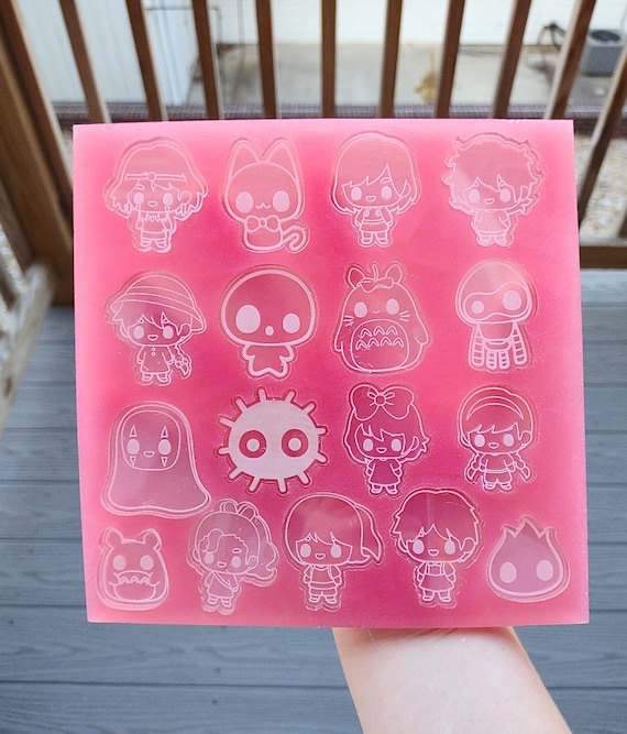 Anime Keychain Mold Pallet Cute Anime Resin Mold Kawaii Japanese Keychain  Silicone Mold for Resin Art 