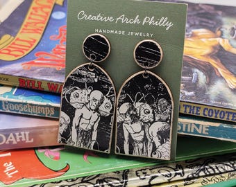 Science Fiction Alien Storybook Earrings