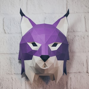 Lynx Papercraft, 3D Papercraft - Costruisci la tua scultura di carta low poly dal download PDF (regalo fai da te, decorazione murale per casa e ufficio)
