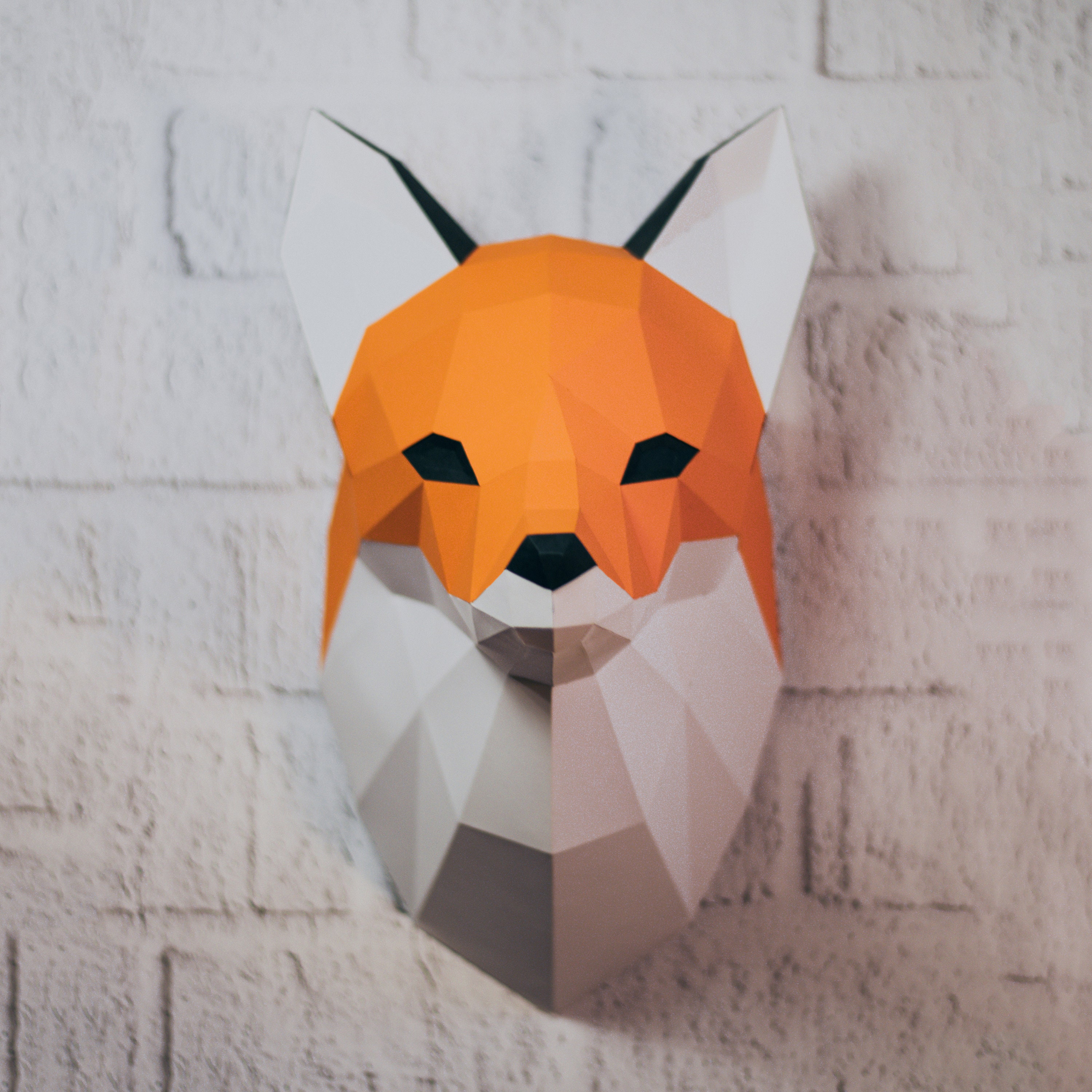 Fox Papercraft 3d Papercraft Build Your Own Low Poly Paper Etsy