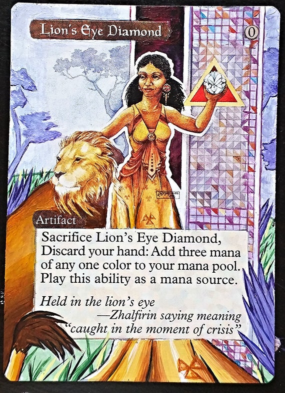 Lion's Eye Diamond Full Art / Altered. MTG Etsy