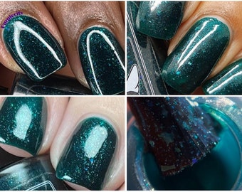 The Trick is to Keep Breathing - Birthday Charity 2022 - 5-Free Teal Jelly Flakie Nail Polish
