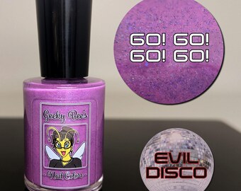 Mauve Lavender Glitter Crelly Nail Polish: Evil Disco Collection