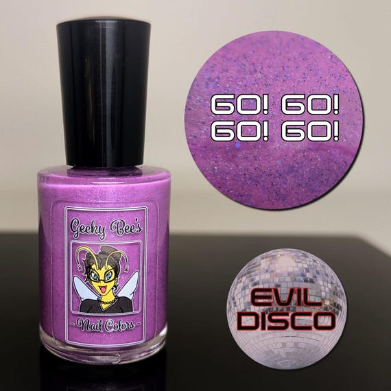 Mauve Lavender Glitter Crelly Nail Polish: Evil Disco Collection