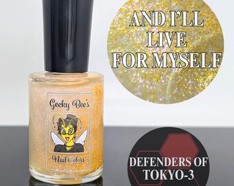 And I'll Live For Myself! - Defenders of Tokyo-3 - 5-Free Glitter Flakie Nail Polish Topper
