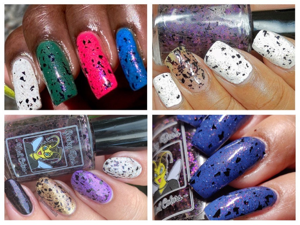 Curse Mark Team 7 5 Free Shimmer Black Glitter Nail Polish Etsy