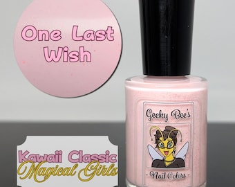 One Last Wish - Kawaii Classic Magical Girls - 5-Free Pink Shimmer Glitter Crelly Nail Polish