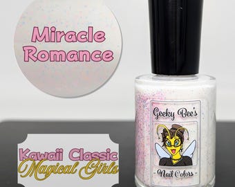 Miracle Romance - Kawaii Classic Magical Girls - 5-Free White Shimmer Glitter Crelly Nail Polish
