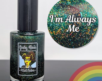 Dark Green with Gold Holo Nail Polish