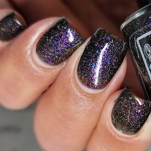 Flickering Colors - Evil Disco - 5-Free Black Crelly Holo Flakie Nail Polish