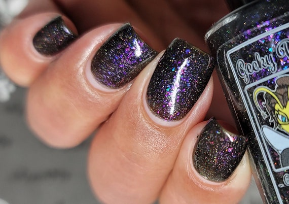 Flickering Colors - Evil Disco - 5-Free Black Crelly Holo Flakie Nail Polish