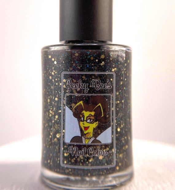 Our Love Can Be Stronger Than Any Enemy | Black Midnight Gold Holo Glitter Jelly Nail Polish | Indie PRIDE Collab 2025