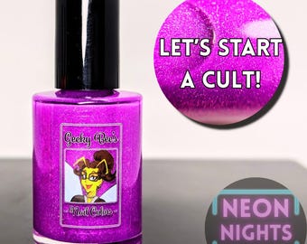 Neon Purple Nail Polish with Sparkling Shimmer