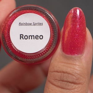 Romeo | Rainbow Sprites collection | Red jelly shimmer nail polish