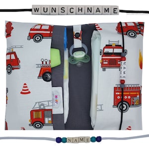 Windeltasche to go mit Name Wickeltasche XXL Autos Feuerwehr Zwillinge viele Fächer Windeletui Baby Geschenk Geburt Taufe unterwegs Junge