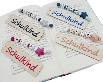 Bookmark "school child" personalized with name - for girls and boys - school enrollment gift school child first time reader school cone