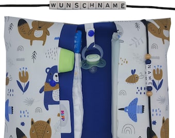 XXL Windeltasche mit Name Wickeltasche Junge Mädchen Geburt Baby Taufe Zoo-Tiere