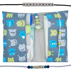Große Windeltasche mit Name to go Wickeltasche XXL Zwillinge Monster Windeletui Geschenk Geburt Taufe Baby unterwegs Junge Mädchen Frau Else