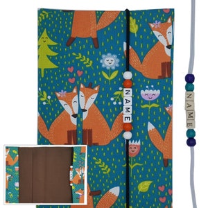 U-Heft Hülle mit Name Impfpass Waldtiere Fuchs Geschenk Geburt Taufe Baby Junge Mädchen Schutzhülle Untersuchungsheft personalisierbar uheft