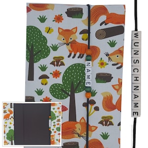 UHeft Hülle mit Name Impfpassfach Krankenkassenkarte Wald Fuchs Geschenk Geburt Junge Mädchen Schutzhülle Untersuchungsheft personalisierbar