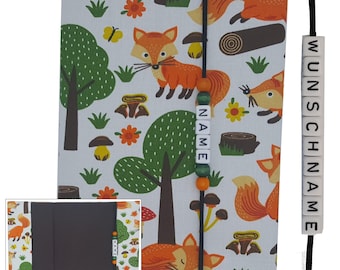 UHeft Hülle mit Name Impfpassfach Krankenkassenkarte Wald Fuchs Geschenk Geburt Junge Mädchen Schutzhülle Untersuchungsheft personalisierbar